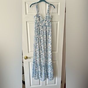 White floral print maxi dress